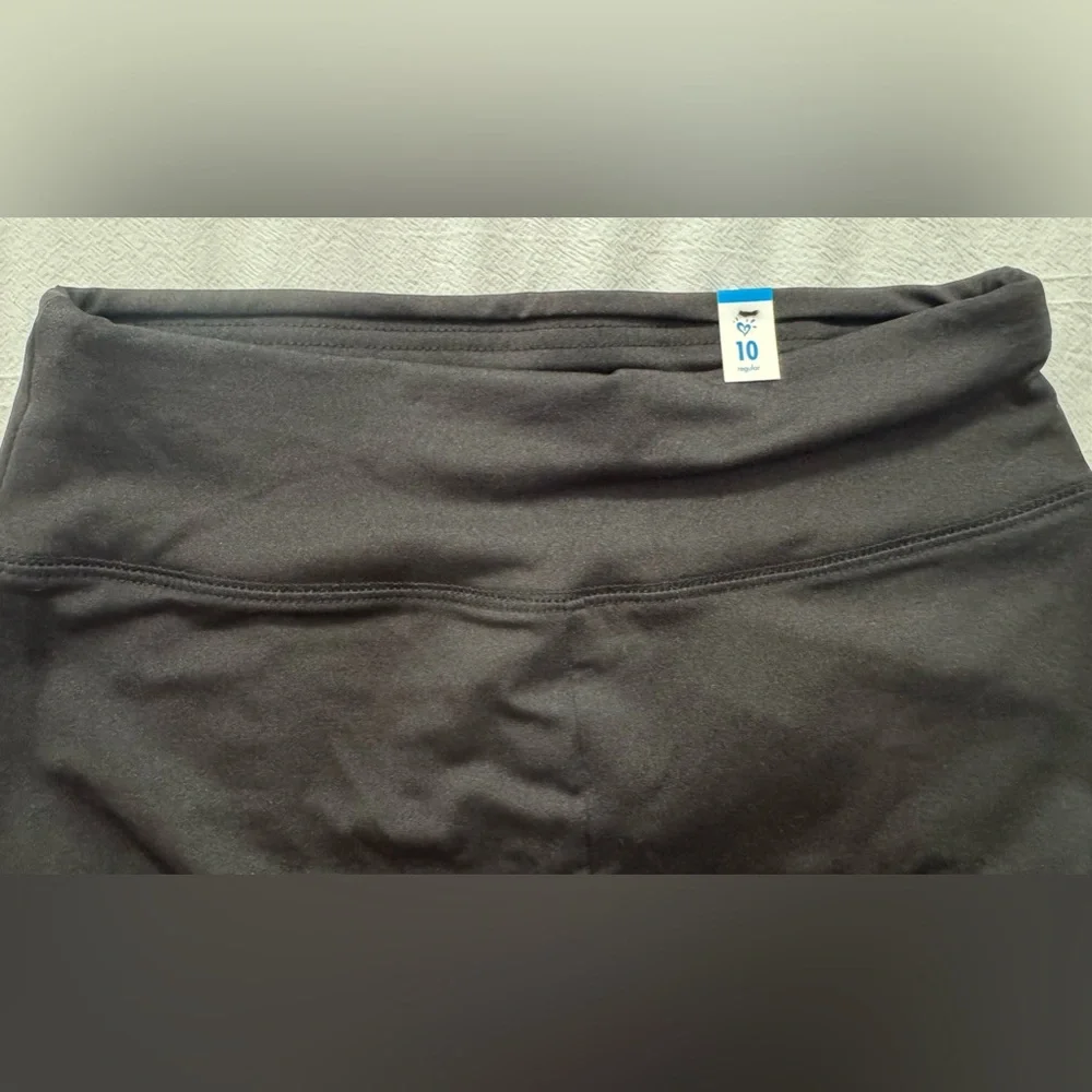 JUSTICE Girls Leggings in Black with Gold Sparkle Logo Size 10